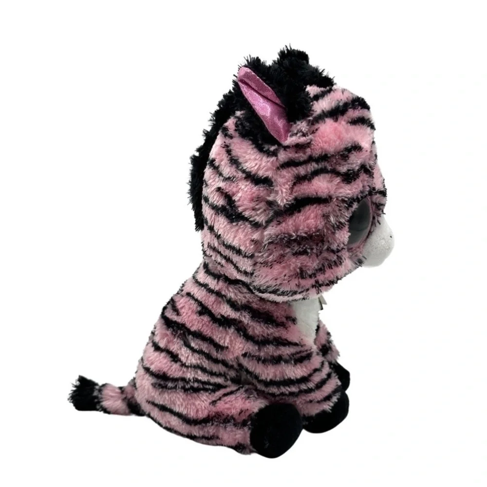TY Beanie Boos ZOEY the Pink Zebra‎ Glitter Eyes Regular Size 10 inch